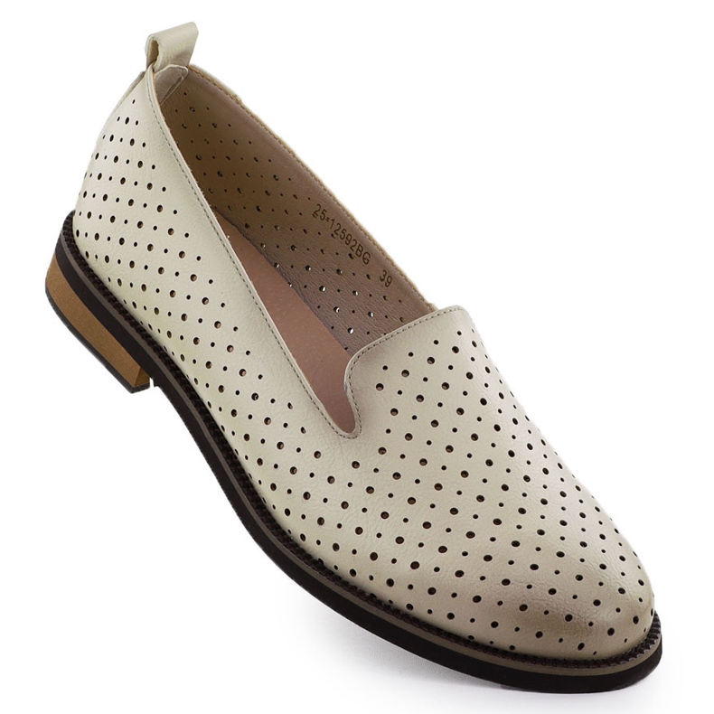 Sapatos Openwork Sapatos femininos Lords bege Potocki SZ12592