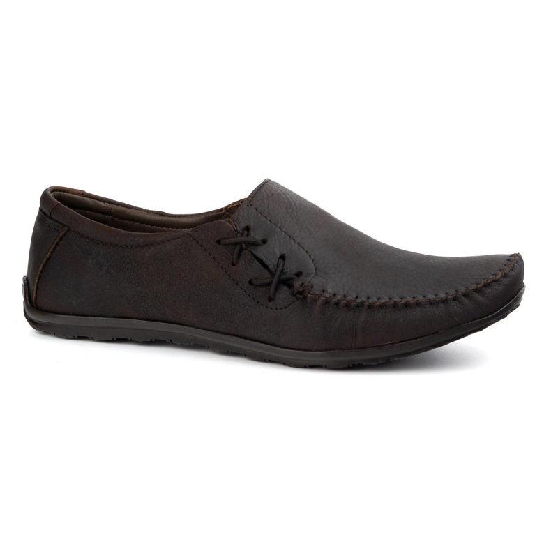 Olivier Sapatos masculinos Mocassins de couro inseridos 306kz Brown castanho