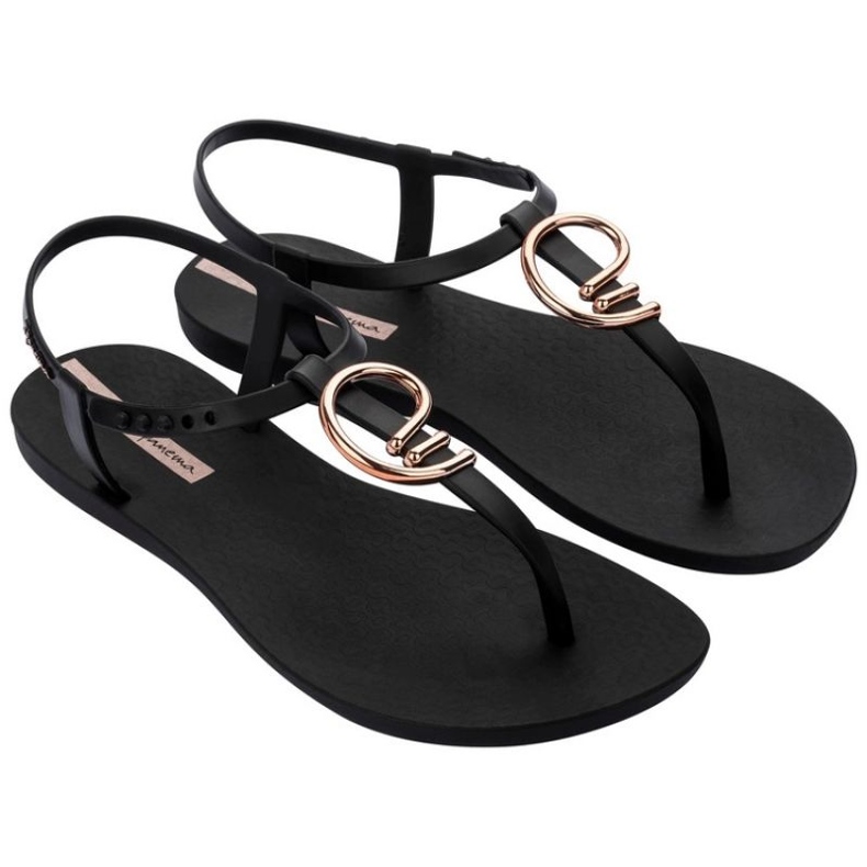 IPANEMA CLASSE STYRISH 83656 BD172 SANDLES BLACK GOLD LOOK preto