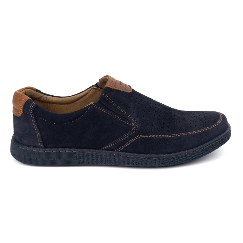 KOMODO Sapatos de couro masculino casual 854/2 azul marinho