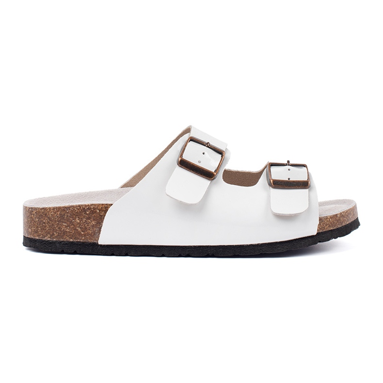 Goodin Chinelos brancos em uma sola plana