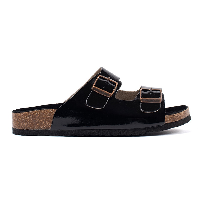 Goodin Chinelos pretos em uma sola plana