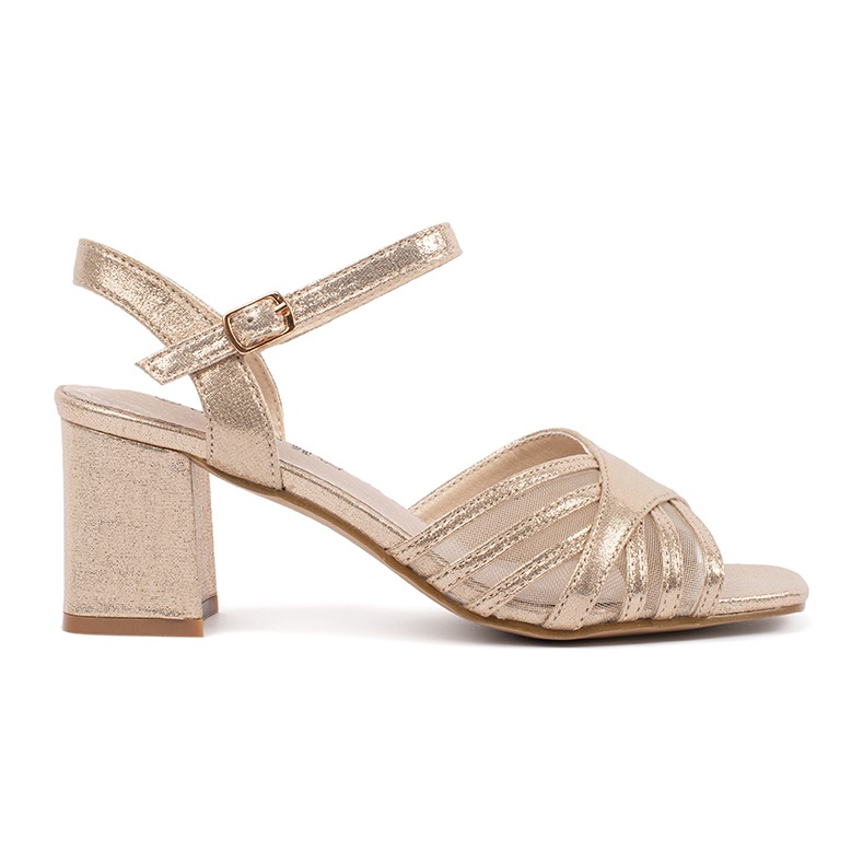 Goodin Sandálias douradas brilhantes no poste dourado