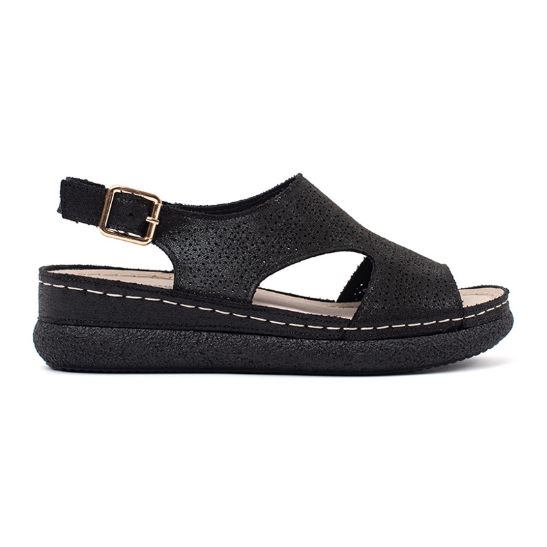 Goodin Sandálias pretas em uma plataforma leve preto