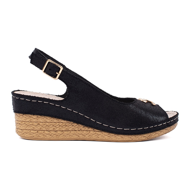 Goodin Sandálias pretas com fivela preto