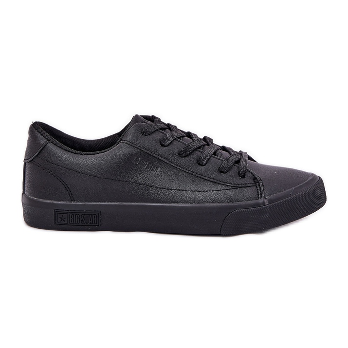 Tênis de couro baixo clássico masculino Big Star NN174252 Black preto
