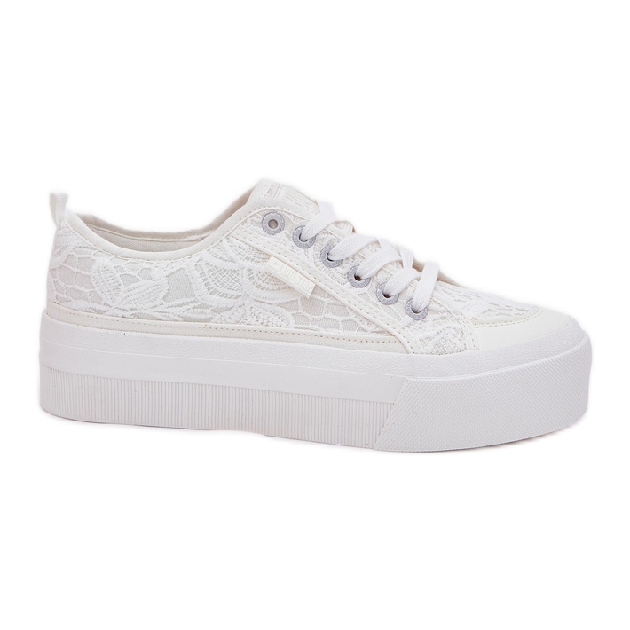 Big Star RR274747 tênis de renda feminina branco