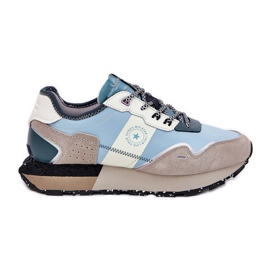 Camurça feminina tênis Big Star RR274245 Hi-Polish System Grey-Blue azul