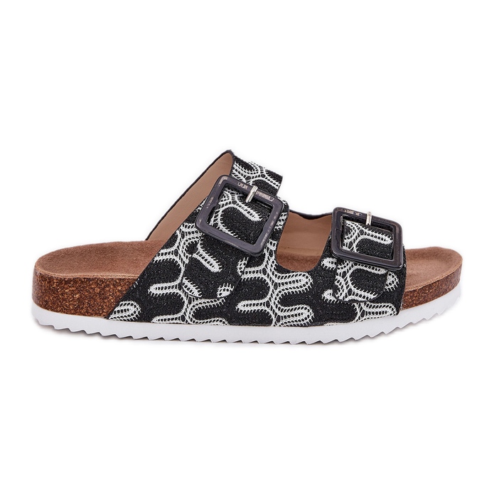 S.Barski Flips femininos com fivelas e brilho S. Barski RB51-006 Black preto S.Barski Flips femininos com fivelas e brilho S. Barski RB51-006 Black preto