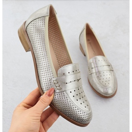 Sapatos femininos Lords OpenWork Metallic Golden Potocki 12581 dourado