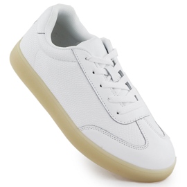 Sapatos de couro feminino Sapatos Perfo-White Sergio Leone SP-118 branco