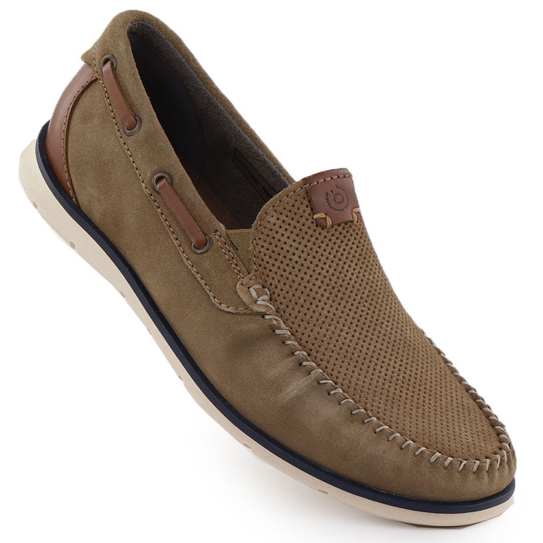 Moccasins de couro Men's Slip-in Brown Bugatti 321-AR61-1400 castanho