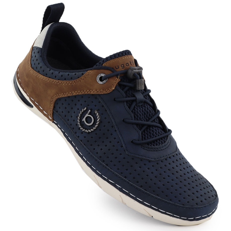 Sapatos esportivos masculinos casuais azul bugatti 21-ASG03-5000