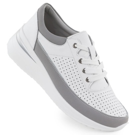 Tênis de couro para o OpenWork Vinceza 41487 branco