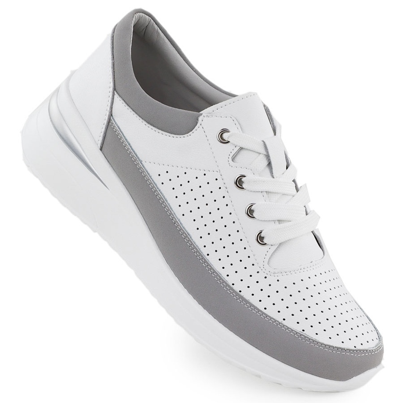 Tênis de couro para o OpenWork Vinceza 41487 branco