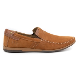 KOMODO Mocassins de couro masculino 876 camelo castanho
