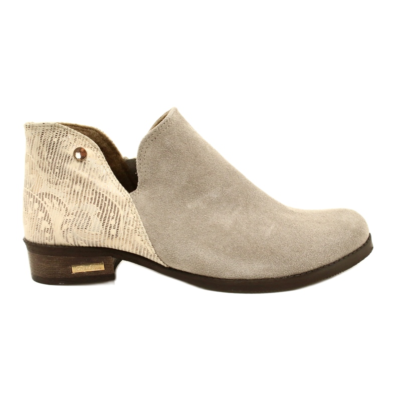 Olivier Botas de couro feminino bege