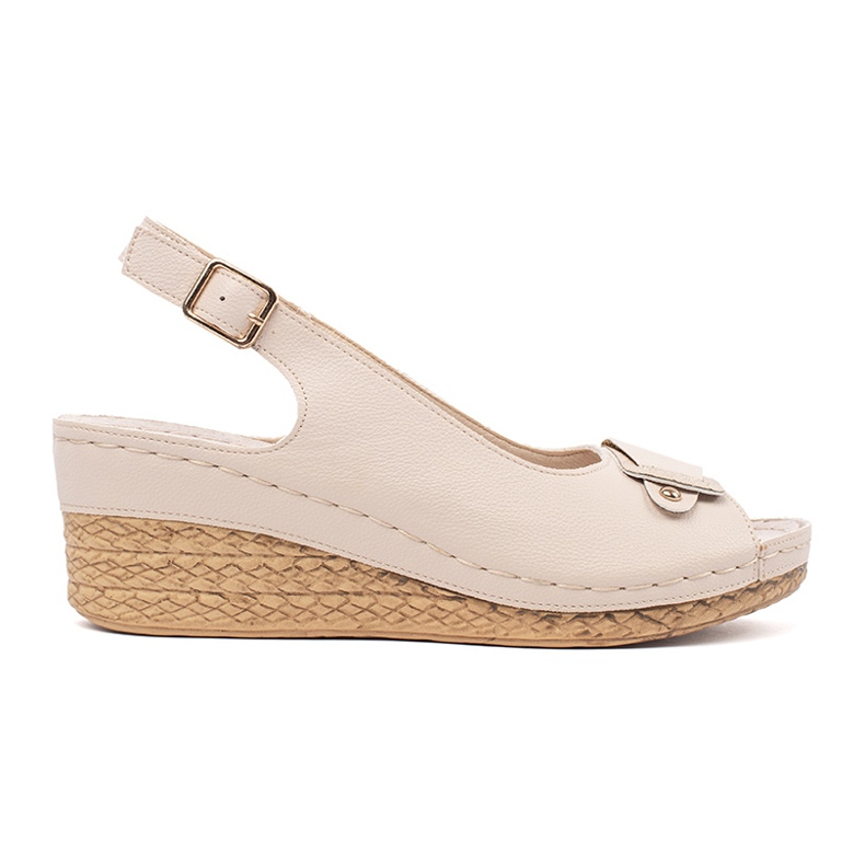 Goodin Sandálias leves -Beige em uma cunha baixa bege