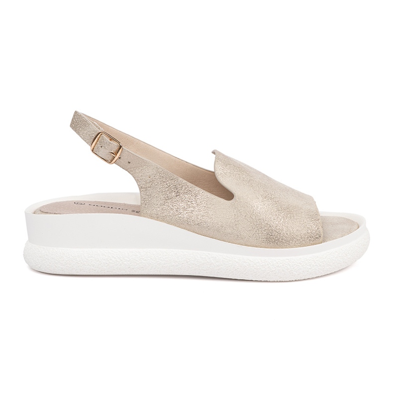 Goodin Sandálias femininas confortáveis ​​de ouro dourado