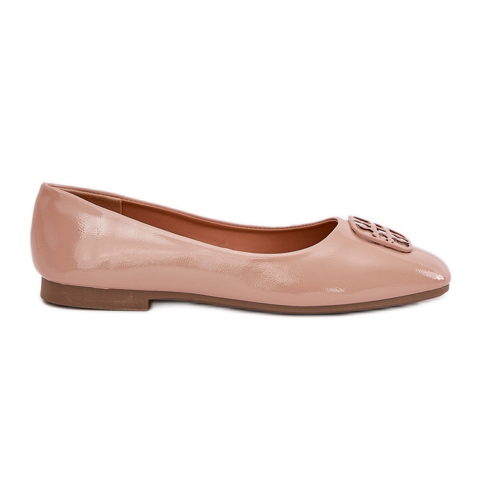 Ballerinas femininas elegantes pintadas com um detalhe decorativo de Vinceza 17377 bege