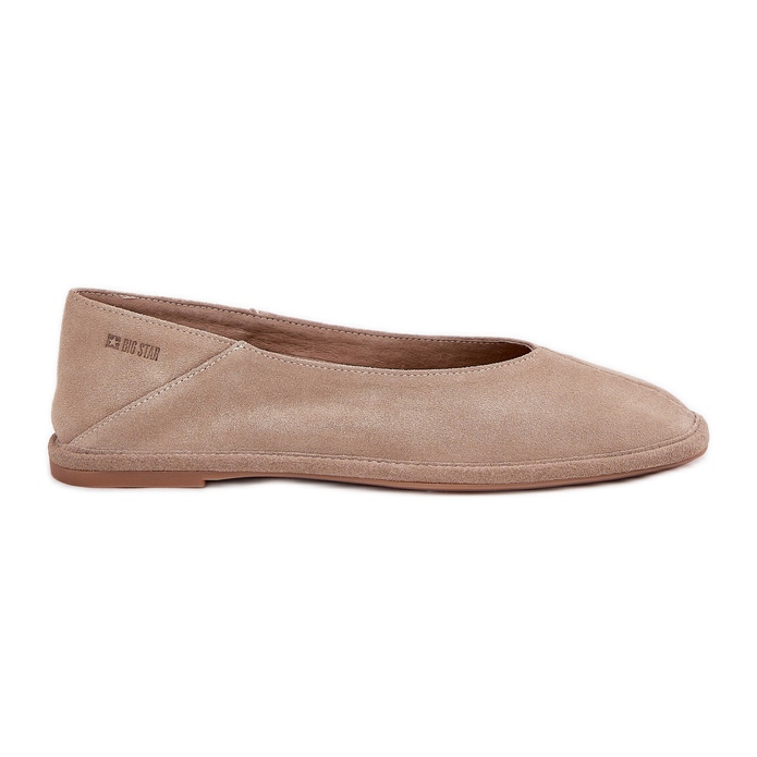 Ballerinas de camurça feminina Big Star RR274082 bege