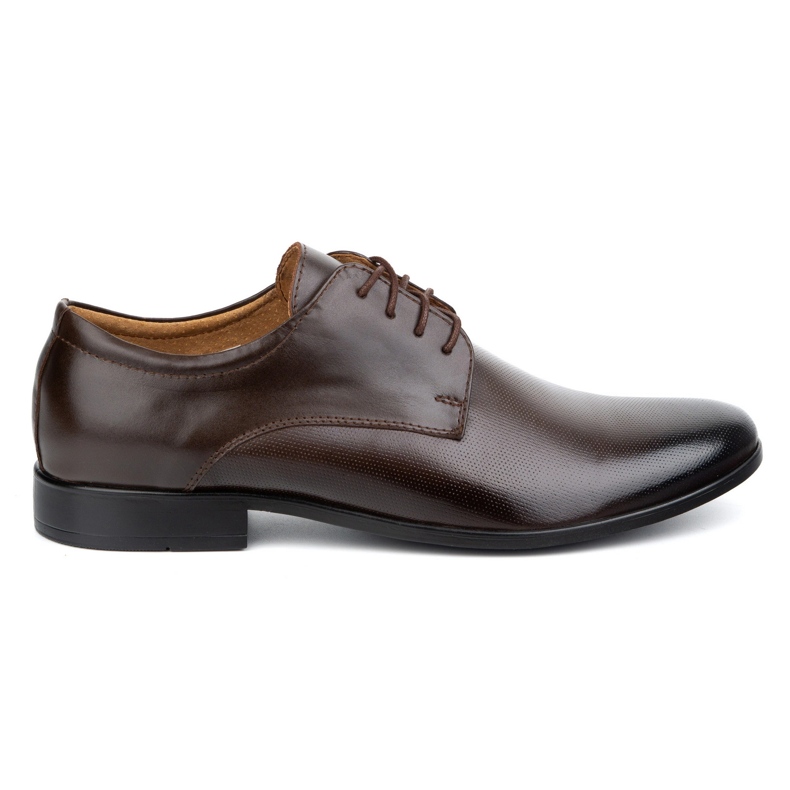 Olivier Sapatos masculinos couro formal 271t9lu marrom escuro castanho