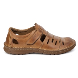 Joker Sapatos masculinos abertos 501j marrom claro