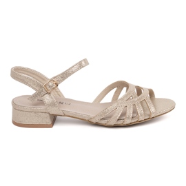 Goodin Sandálias de ouro com uma inserção de couro dourado