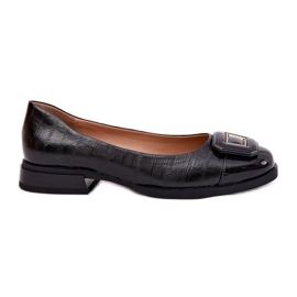 S.Barski Ballerinas de couro com decoração MK51-059 Black preto