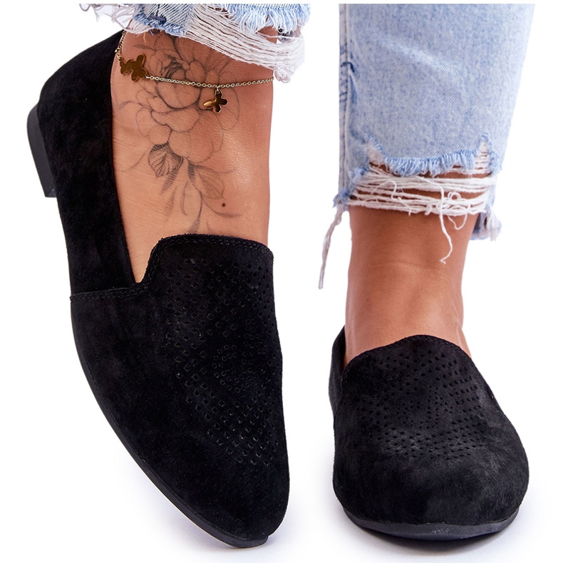 S.Barski Camurça de couro tear preto