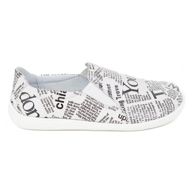 Pollonus Mulheres de couro descalço branco