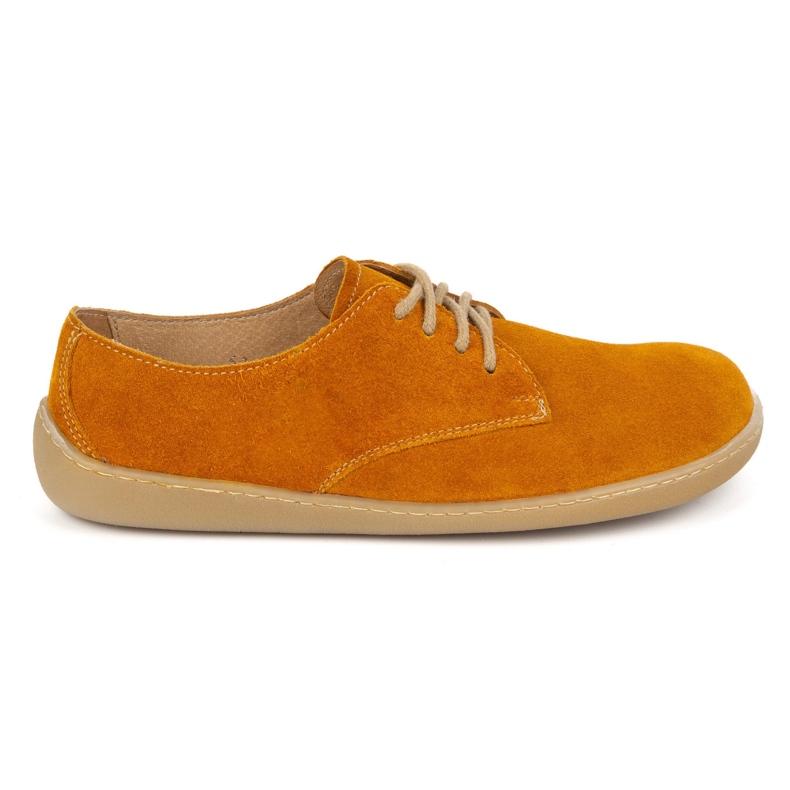 Pollonus de couro feminino Barefoot 5-1288-025 Veludo amarelo