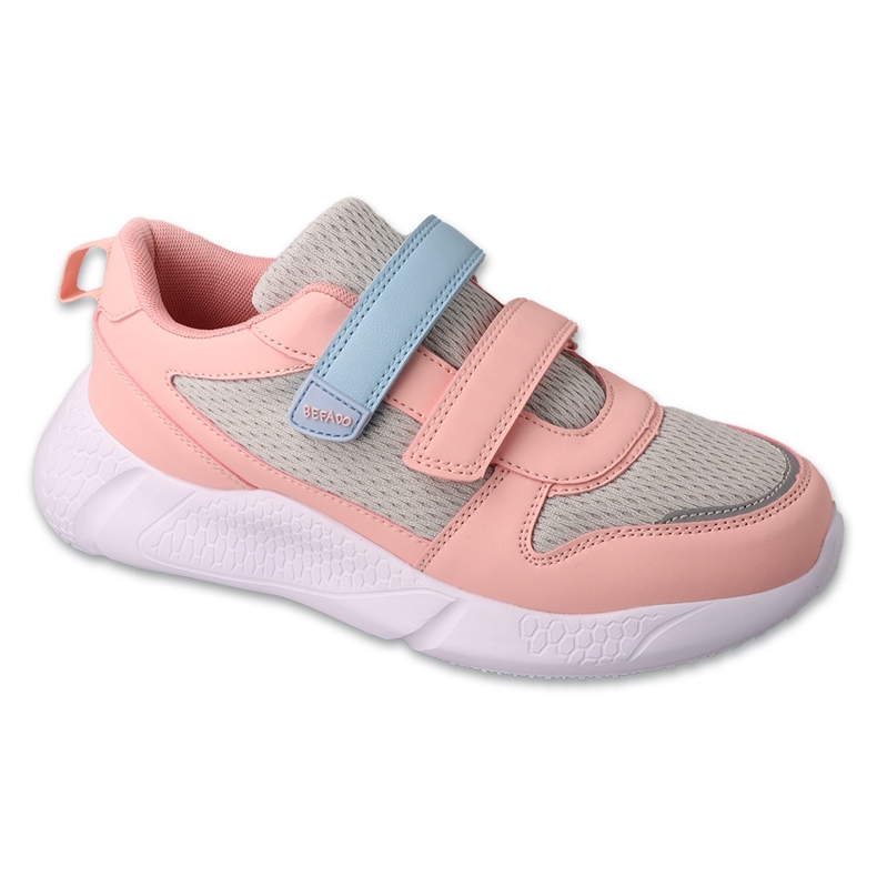 Befado esportivo infantil com velcro 452X003 rosa/cinza