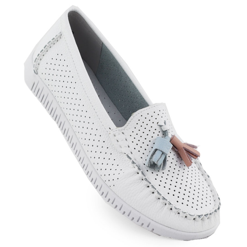 Mocassins Open Women White Evento 5372 Fringes branco