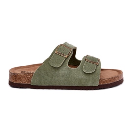 Big Star Camurça feminina chinelos com grande estrela rr274a393 grampos verdes