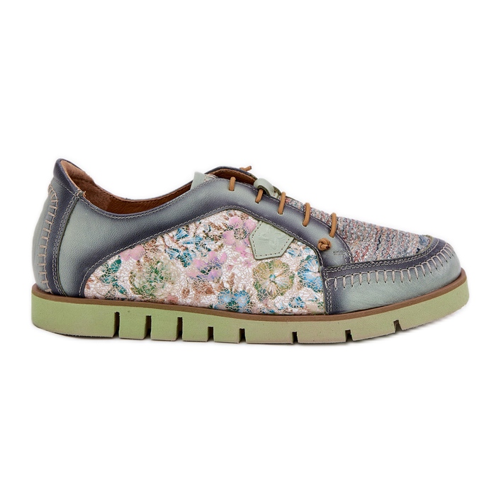 Sapatos de couro feminino Maciejka estampado 06784-09 Verde