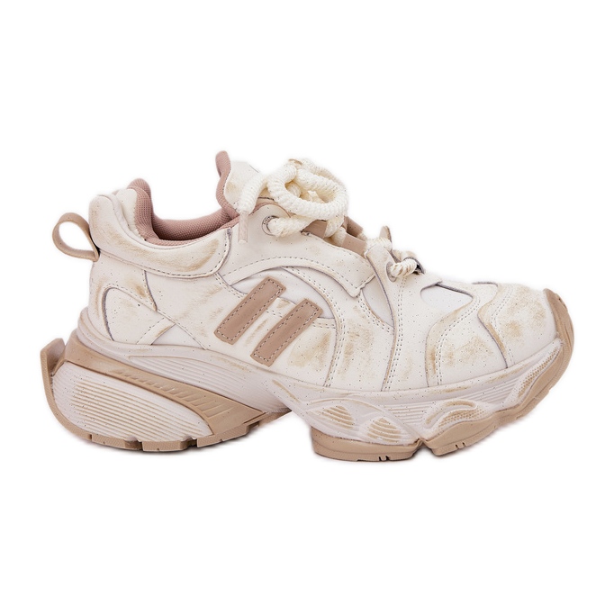 Tênis de couro feminino Goe RR2N4037 Beige bege
