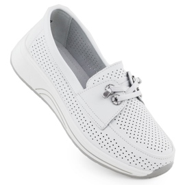 Sapatos de couro Open Women's Open White Artiker 56C2101 branco