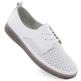 Sapatos de couro feminino Aberto de renda -Up White Filippo 6788 branco Sapatos de couro feminino Aberto de renda -Up White Filippo 6788 branco