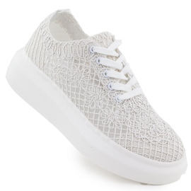 Sapatos femininos na plataforma Vinceza White 17371 branco