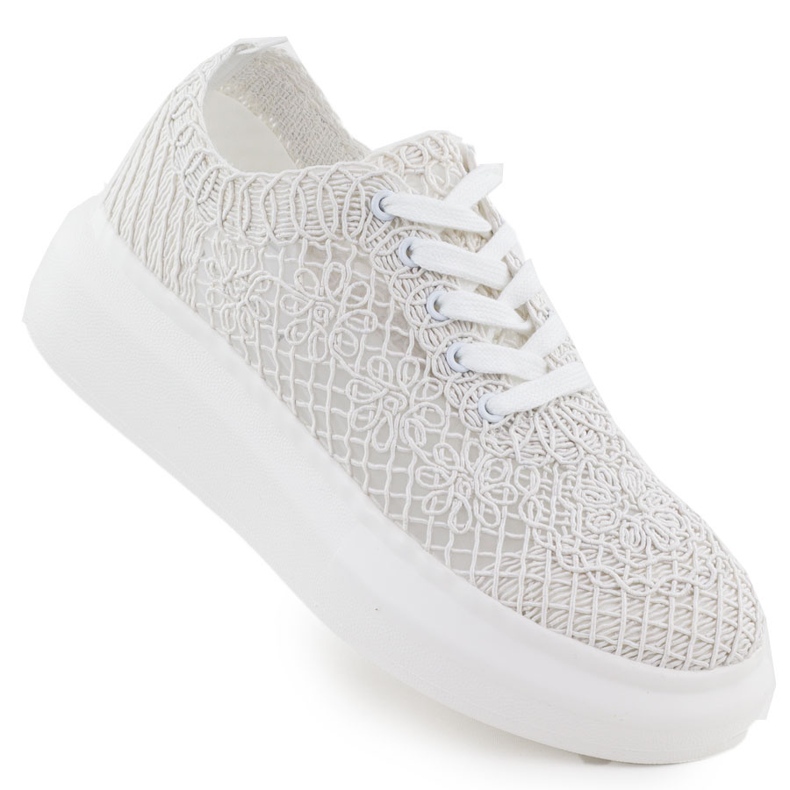 Sapatos femininos na plataforma Vinceza White 17371 branco