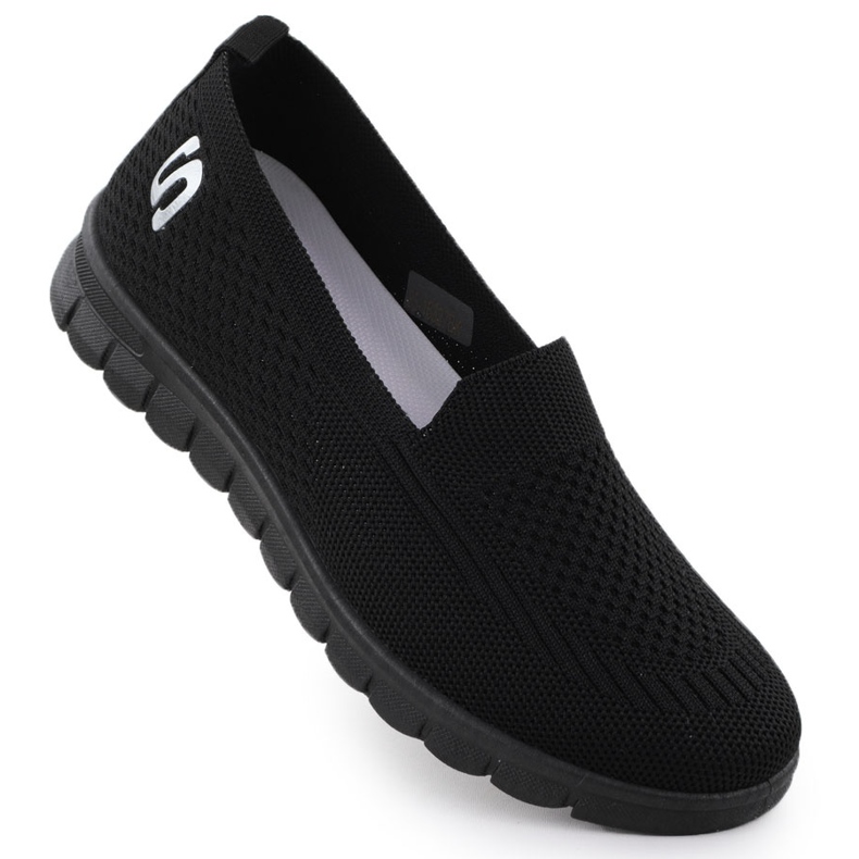 Sapatos esportivos femininos escorregaram Black Potocki 16327 preto