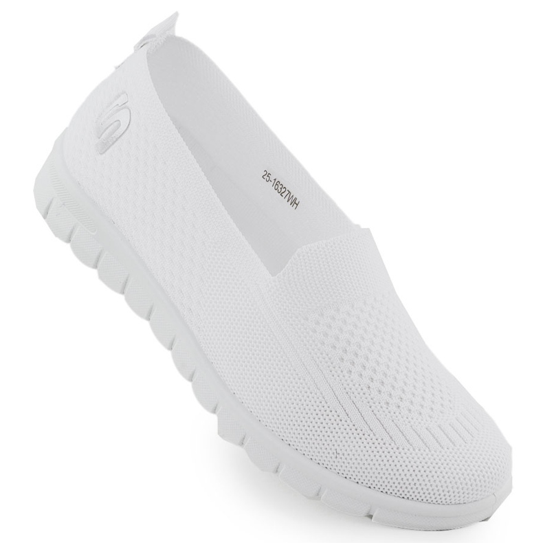 Sapatos esportivos femininos escorregaram Potocki White 16327 branco