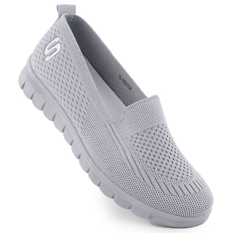 Sapatos esportivos femininos escorregaram cinza Potocki 16327