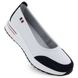 Ballerinas de couro aberto na plataforma branca Filippo 6134 branco Ballerinas de couro aberto na plataforma branca Filippo 6134 branco