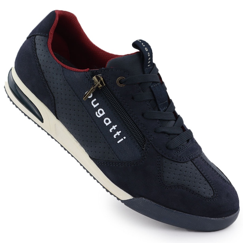 Sapatos esportivos masculinos casuais azul bugatti 321-a3811-5500