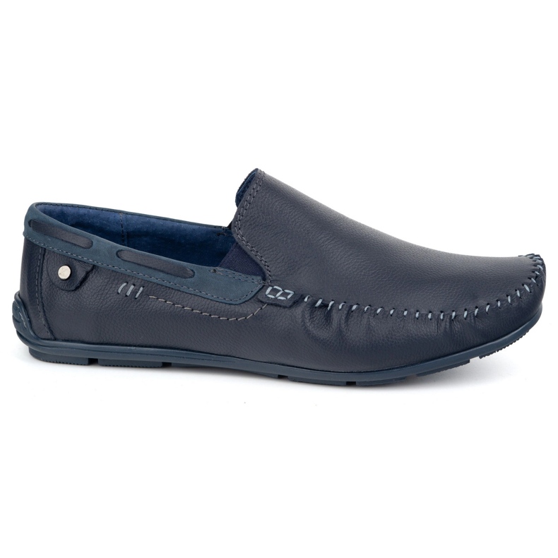 KOMODO Mocassins de couro masculinos 920/K/R Azul marinho