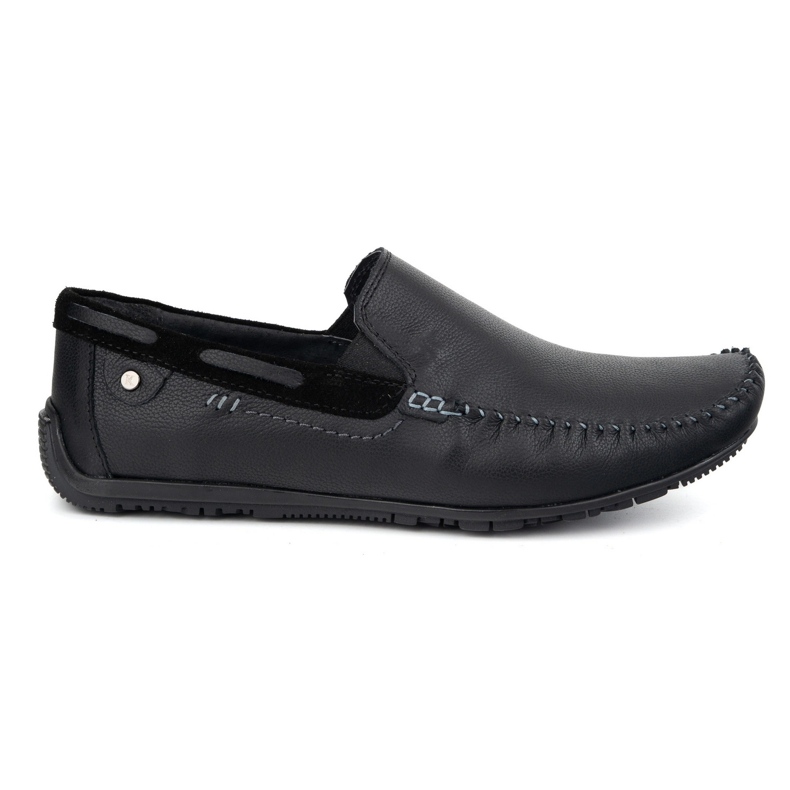 KOMODO Mocassins de couro masculinos 920/K/R Black preto