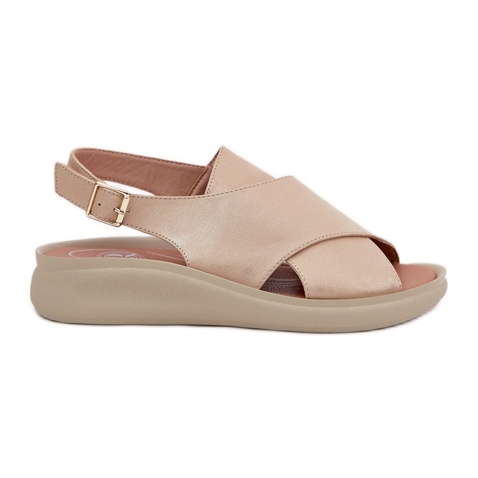 Jezzi Sandálias femininas com ouro Eco Golden dourado