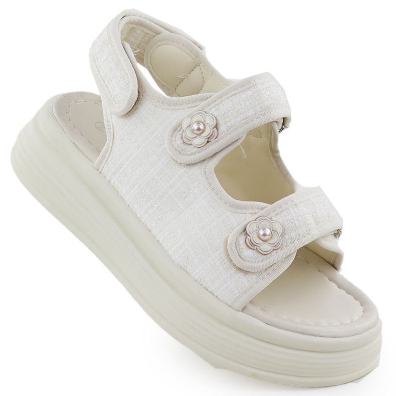 Sandálias femininas na plataforma Potocki PY16337 bege